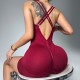 European and American cross-border hollow sexy back bodysuit, outdoor fitness, quick-drying, hip-lifting tight yoga suit for women.