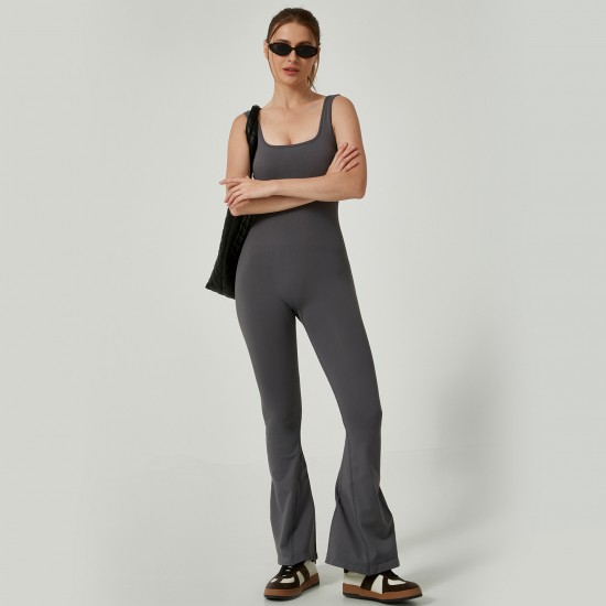 TK's hot-selling, back-enhancing, quick-drying, seamless yoga jumpsuit with a high-stretch, hip-lifting, outdoor fitness flared design