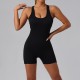 [Sample Model] New Nude One-Piece Yoga Bodysuit, Tight Hip-Lifting, Sexy Backless Fitness Shorts for Women