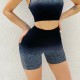 Yoga pants, cross-border, high-waisted, peach-hip, hip-lifting, tummy-control, elastic, quick-drying, anti-exposure, fitness gradient shorts for women