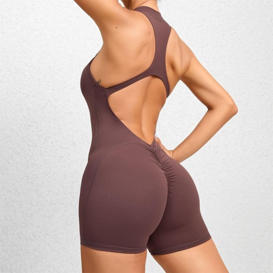 Spring and summer outdoor Pilates jumpsuit, sexy, back-lifting, quick-drying, hip-enhancing fitness yoga jumpsuit for women