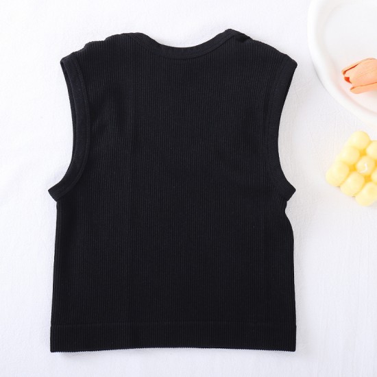 New Amazon large square-neck ribbed yoga vest, quick-drying, versatile for running.