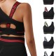Cross-border one-shoulder, English-style, beautiful back, elastic push-up sports bra, running and fitness three-quarter pants set.