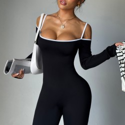 Export Trade Cross-border Fisherman's Jumpsuit Women's solid-color jumpsuits
