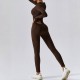 Cross-border dropshipping: Classic Autumn/Winter Long-Sleeved Women's Ribbed Bodysuit with High Elasticity for Fitness and Yoga.