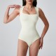 Customized cross-border best-selling seamless bodysuit with a square neck, waist, and hip lift, versatile body-slimming yoga pants.
