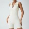 Cross-border Amazon seamless body-shaping sports suit, button-henley collar, sleeveless, casual yoga and fitness jumpsuit.
