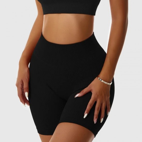 Cross-border European and American High-Stretch, Hip-Performing, Peach-Shaped, Seamless Fitness Bodysuit for Women
