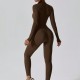 New cross-border tight, zippered, long-sleeved, slim-fitting, hip-revealing fitness bodysuits for women, running and exercise.