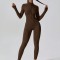 New cross-border tight, zippered, long-sleeved, slim-fitting, hip-revealing fitness bodysuits for women, running and exercise.