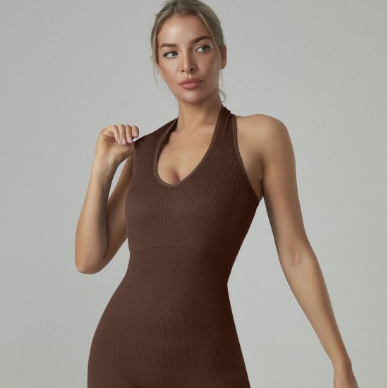 European and American tights, yoga halter neck straps, fitness and fitness leggings, high-stretch, one-piece shorts.