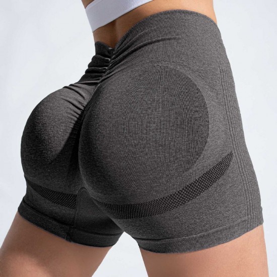 New V-waist peach lift shorts, seamless yoga pants, fitness pants, running and fitness shorts for women.