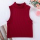 New seamless ribbed high-neck sports vest with full coverage, vertical stripes, quick-drying running and fitness yoga top for women.