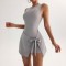 European and American cross-border Amazon exclusive fake two-piece yoga tennis skirt, anti-exposure sports dress, slimming straps for women.