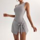 2025 European and American fake two-piece anti-exposure tight-fitting tennis skirt slim casual beautiful back yoga dress pants women