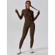 New cross-border tight, zippered, long-sleeved, slim-fitting, hip-revealing fitness bodysuits for women, running and exercise.
