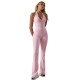 Cross-border hot-selling lace V-neck yoga jumpsuit for women, fashionable, back-enhancing, hip-lifting, tummy-tightening, halter-neck jumpsuit with flared pants