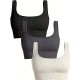 European and American solid color ribbed yoga bra, U-shaped, seamless, cross-border sports and fitness yoga vest bra for women