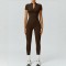 TK's popular high-stretch, quick-drying bodysuit with front zipper for outer wear, a breathable, tight-fitting yoga jumpsuit