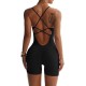 Yoyo recommended yoga jumpsuit for women, high-waisted hip-lifting jumpsuit, seamless cross-strap, open-back fitness suit.
