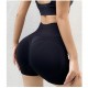 Cross-border yoga shorts, smiley face, hip-lifting, high-waisted, quick-drying, seamless, tight, hip-lifting, three-quarter length fitness shorts for women.