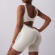 Temu's spring/summer seamless body-shaping sports bodysuit, back-enhancing, tights, and sleeveless fitness bodysuit for women.