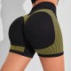 Cross-border contrast color yoga tights, peach hip shorts, European and American style, high-waisted, hip-lifting, quick-drying yoga shorts