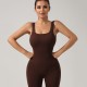 Padded Ribbed Pants, Seamless Bodysuit, Fitness Yoga Bodysuit