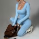 Wow & AliExpress: Seamless Long-Sleeved Bodysuit for Women, One-Piece Sports Yoga Bodysuit, Wearable as Outerwear.