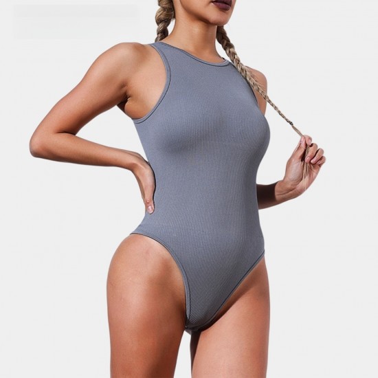 Best-selling Latin American seamless, quick-drying sleeveless yoga bodysuit. Women's fitness dance jumpsuits