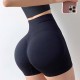 Cross-border yoga shorts, smiley face, hip-lifting, high-waisted, quick-drying, seamless, tight, hip-lifting, three-quarter length fitness shorts for women.