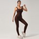 Padded Ribbed Pants, Seamless Bodysuit, Fitness Yoga Bodysuit
