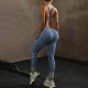 In Stock & New European and American Summer Leopard Print Yoga Bodysuit, Sexy V-Neck, Backless, Slimming Halter Bodysuit.