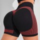 Cross-border contrast color yoga tights, peach hip shorts, European and American style, high-waisted, hip-lifting, quick-drying yoga shorts