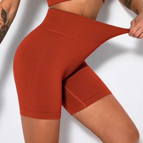 Cross-border European and American High-Stretch, Hip-Performing, Peach-Shaped, Seamless Fitness Bodysuit for Women