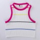Retro American-style colorful striped knitted vest for women, summer base layer, halter top for outerwear.