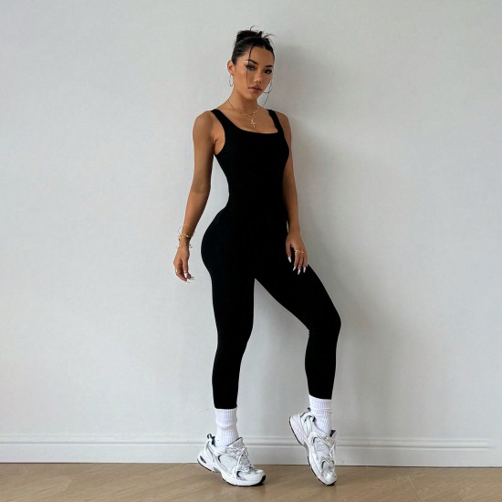 Cross-border European and American tight-fitting bodysuit for women, perfect for backs, high-stretch, one-piece yoga suit for outdoor wear.