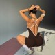 Amazon's best-selling seamless, ribbed, perfect-back fitness bodysuit for women, sleeveless, hip-lifting, backless, tight-fitting yoga suit.