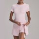 European and American fake two-piece tight sports dress, sexy slit straps, U-shaped back bodysuit.