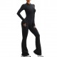 Xiyin's new patchwork zippered yoga jumpsuit, long-sleeved, slim-fitting, hip-lifting fitness jumpsuit for women, European and American autumn and winter