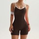 Amazon's best-selling seamless, ribbed, perfect-back fitness bodysuit for women, sleeveless, hip-lifting, backless, tight-fitting yoga suit.