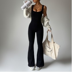 Spring and summer outerwear jumpsuits for women, contrasting straps, sexy, back-enhancing, quick-drying, hip-lifting, fitness yoga bodysuits.
