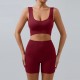 European and American Threaded Yoga Sets, U-Shaped Seamless Knitted Fitness Yoga Sets