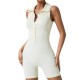 Cross-border Amazon seamless body-shaping sports suit, button-henley collar, sleeveless, casual yoga and fitness jumpsuit.