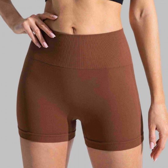New V-waist peach lift shorts, seamless yoga pants, fitness pants, running and fitness shorts for women.