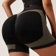 Cross-border contrast color yoga tights, peach hip shorts, European and American style, high-waisted, hip-lifting, quick-drying yoga shorts