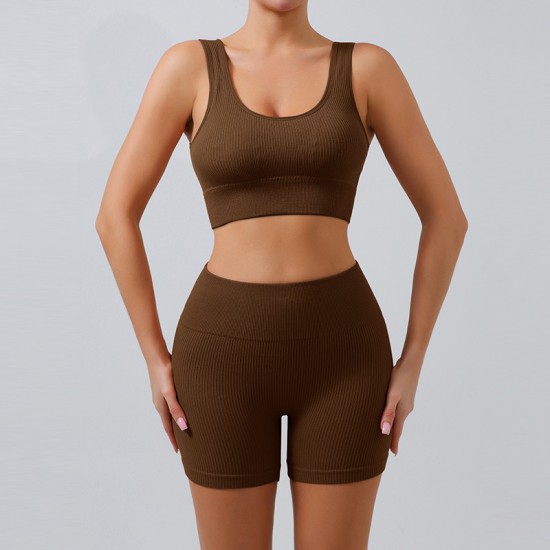 Cross-border European and American High-Stretch, Hip-Performing, Peach-Shaped, Seamless Fitness Bodysuit for Women