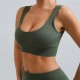 European and American solid color ribbed yoga bra, U-shaped, seamless, cross-border sports and fitness yoga vest bra for women