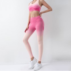 Thin summer yoga shorts, high-waisted, hip-lifting peach-shaped, gradient-fitting, tights, running training, fitness suits for women.