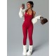 New European and American halter-neck sexy yoga bodysuit for women, tights, quick-drying, hip-lifting, and fitness bodysuit.